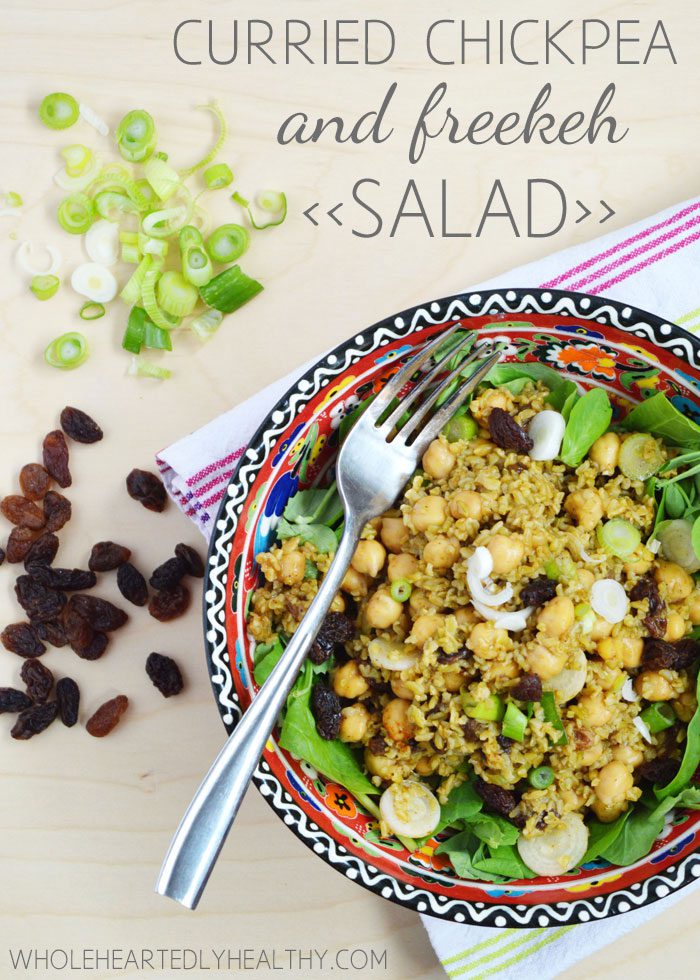 Curried chickpea and freekeh salad