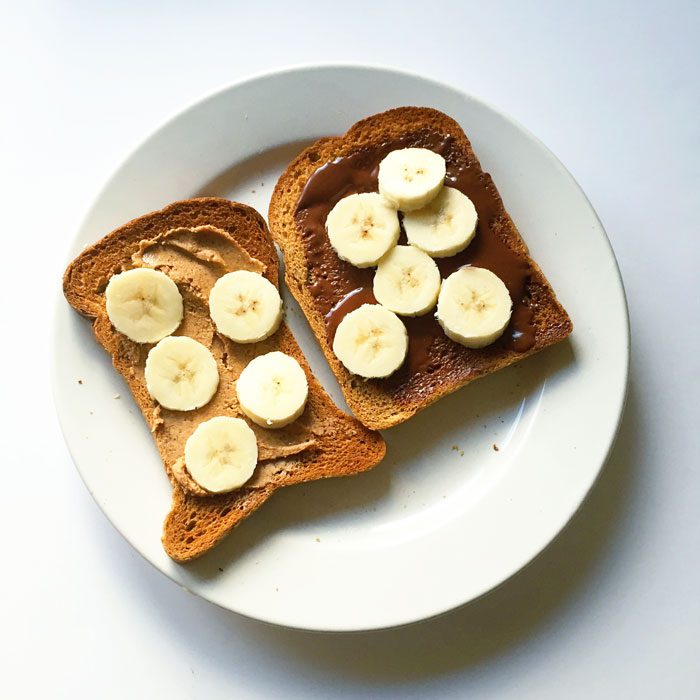 Toast with rawmio and peanut butter