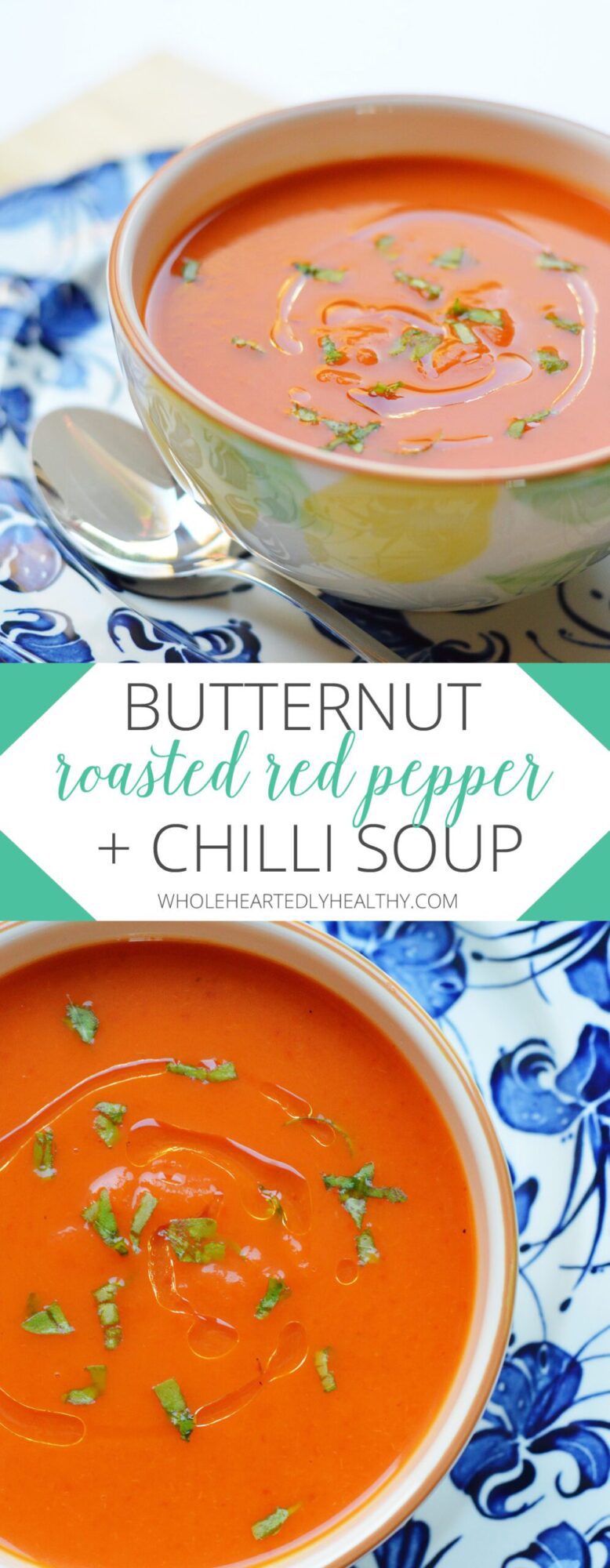 Butternut roasted red pepper and chilli soup