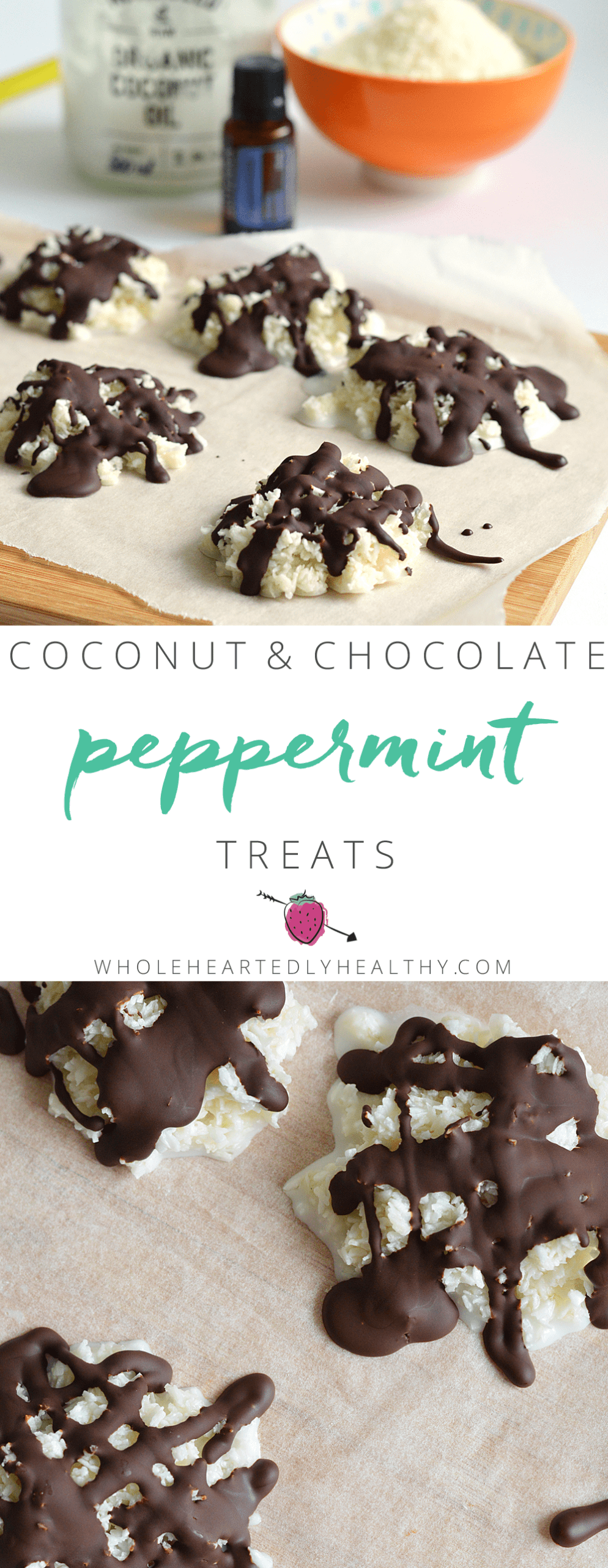 Coconut and chocolate peppermint treats: healthy peppermints