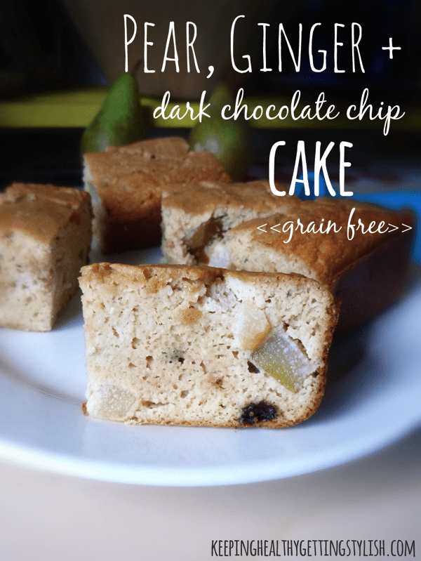 Recipe: Pear, Ginger and Dark Chocolate Chip Cake (grain free)