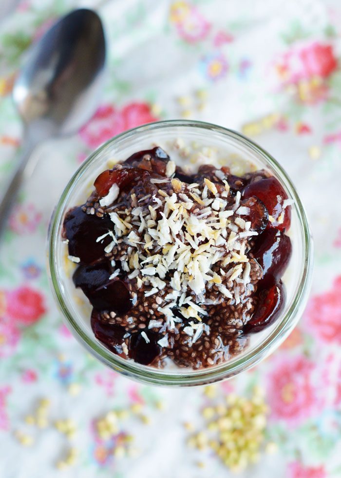 Coconut buckwheat cherry chia jam breakfast 9