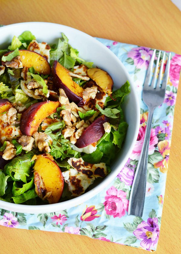 Halloumi peach salad 13