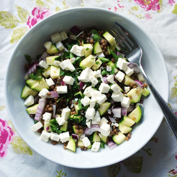 Lentil feta salad