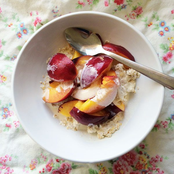 Nectarines oats and cream