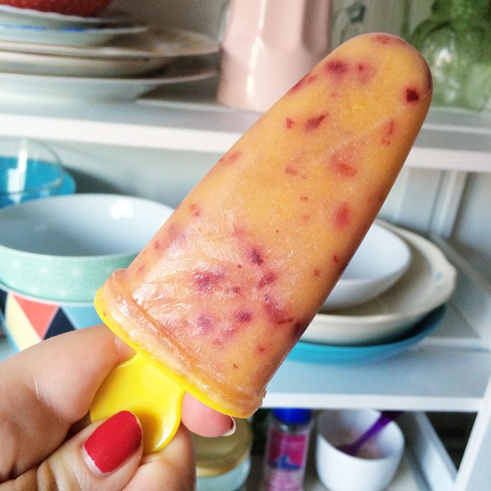 Peach nectarine yoghurt ice lolly