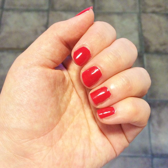 Zoya red nail varnish