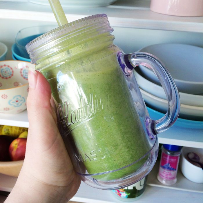 Apple peanut butter green smoothie