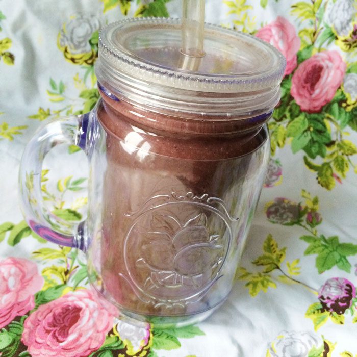 Chocolate cherry green smoothie