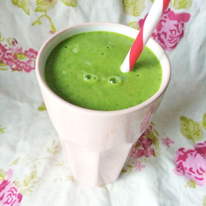 Peach and avocado green smoothie