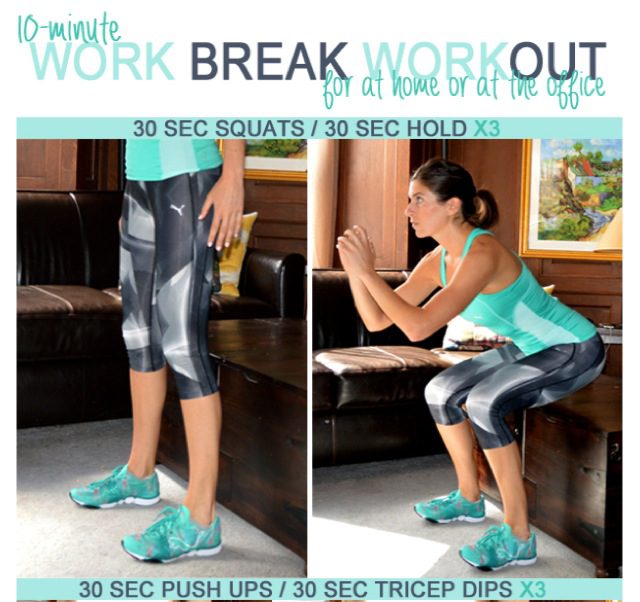 10 Minute Work Break Workout for at Home or the Office