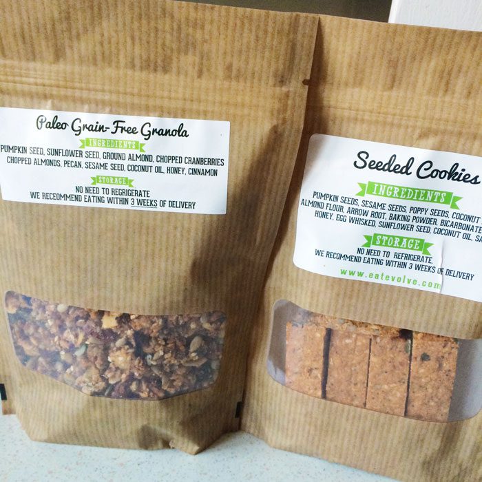 Eat evolve granola and cookies