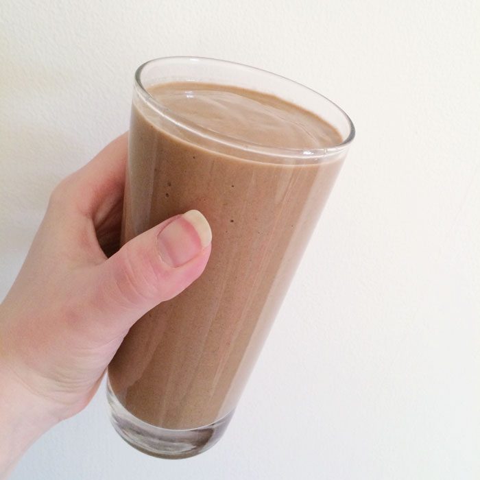 Chocolate avocado protein smoothie