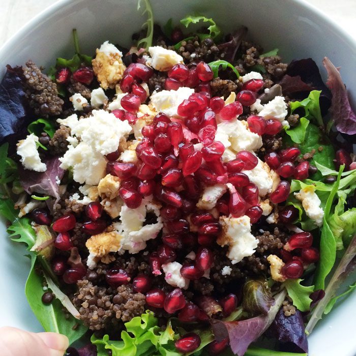 Feta quinoa pomegranate salad