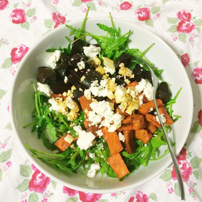 Roast veg and feta salad