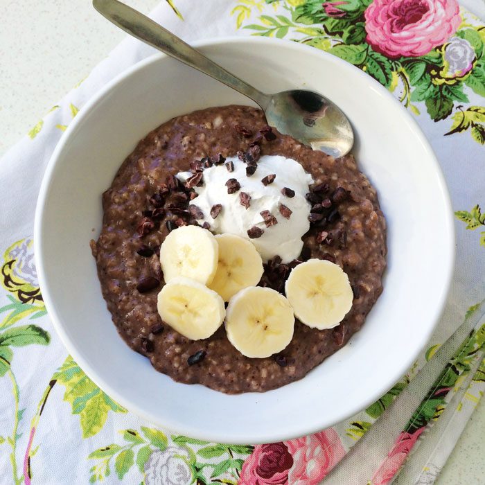 Chocolate coconut porridge