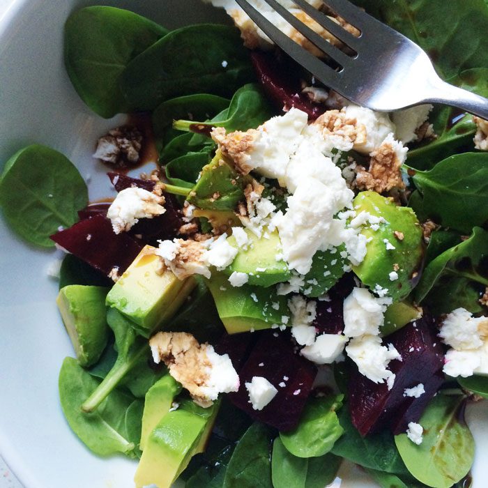 Feta avocado beet salad