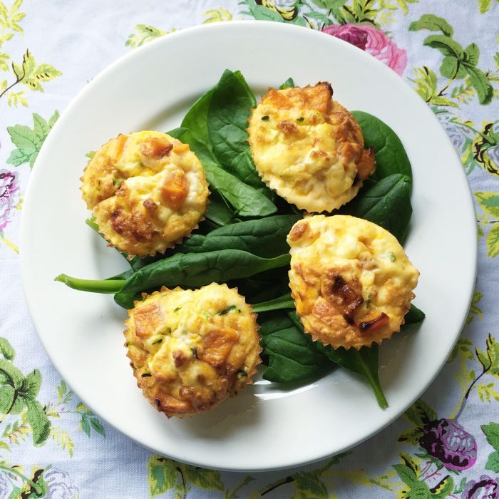 Butternut squash and feta egg muffins