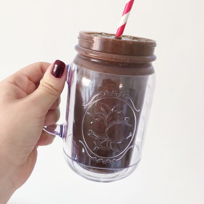 Chocolate cherry green smoothie