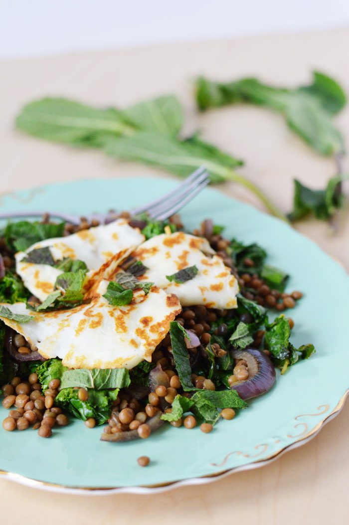 Halloumi + lentil salad 1