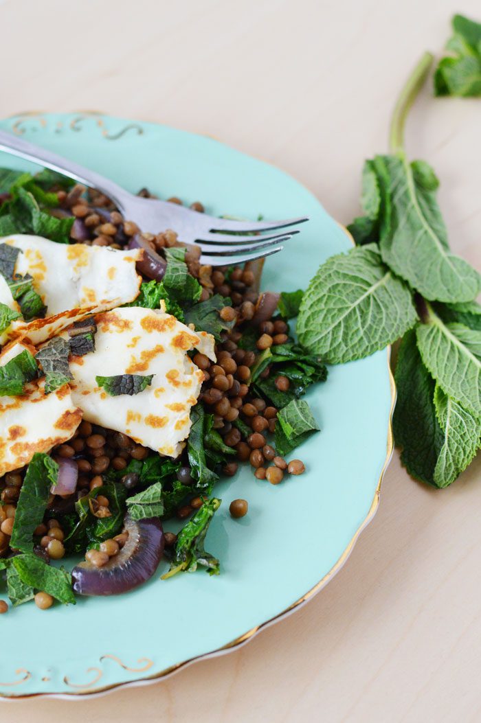 Halloumi + lentil salad 2