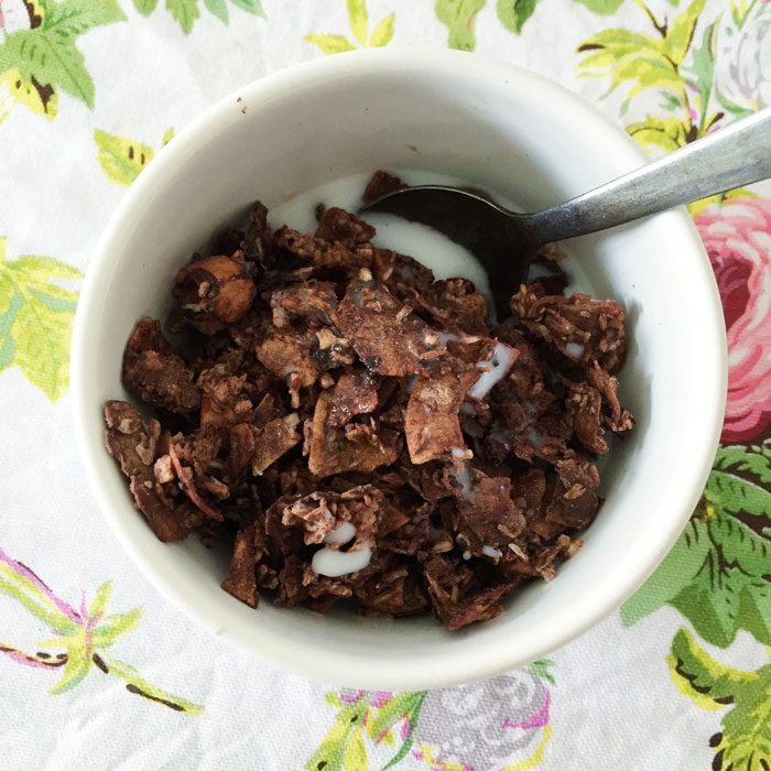 I quit sugar cacao granola