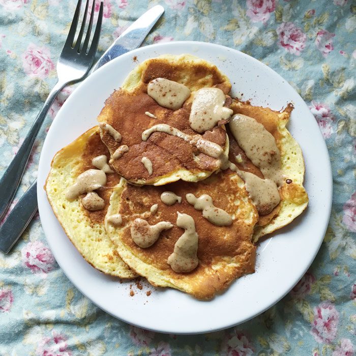 Protein pancakes with tahini