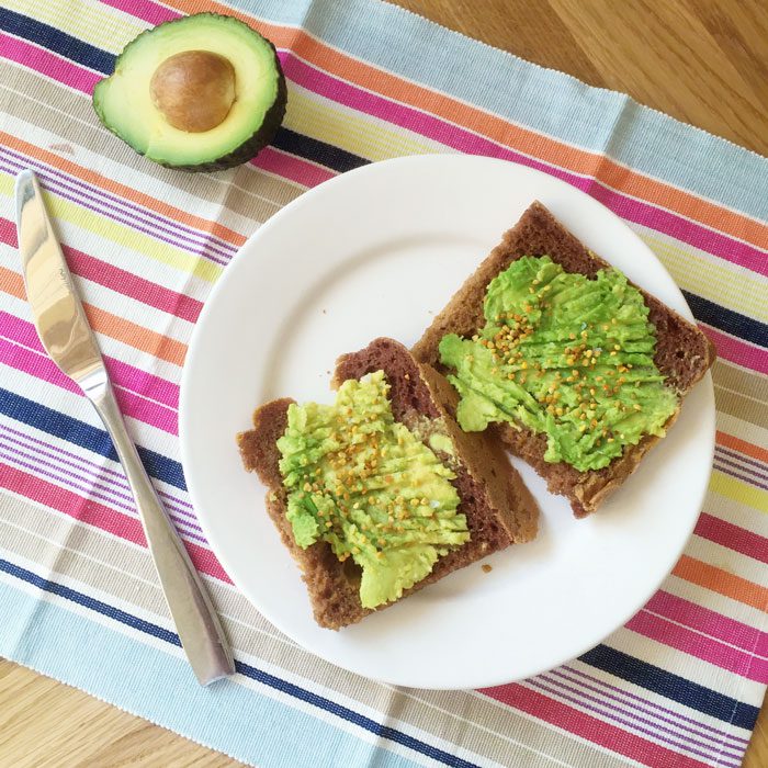 Avocado on plantain bread