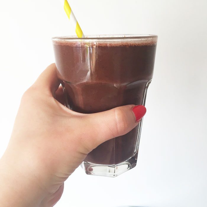 Choc cherry green smoothie