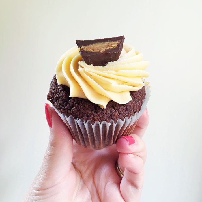 Choc peanut butter cupcake