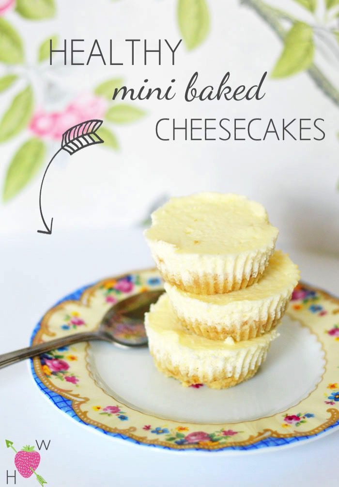Healthy mini baked cheesecakes