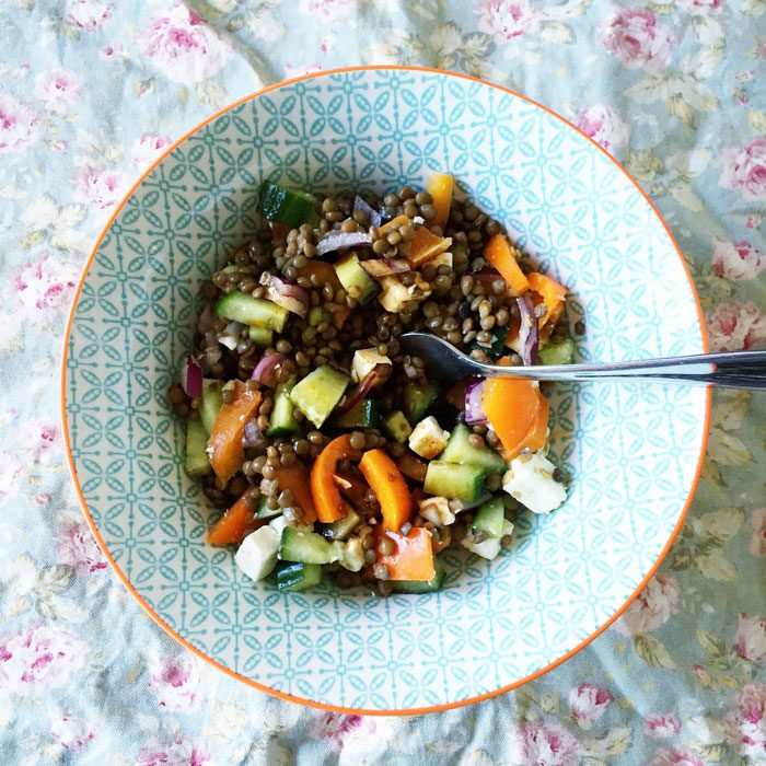 Lentil and feta salad