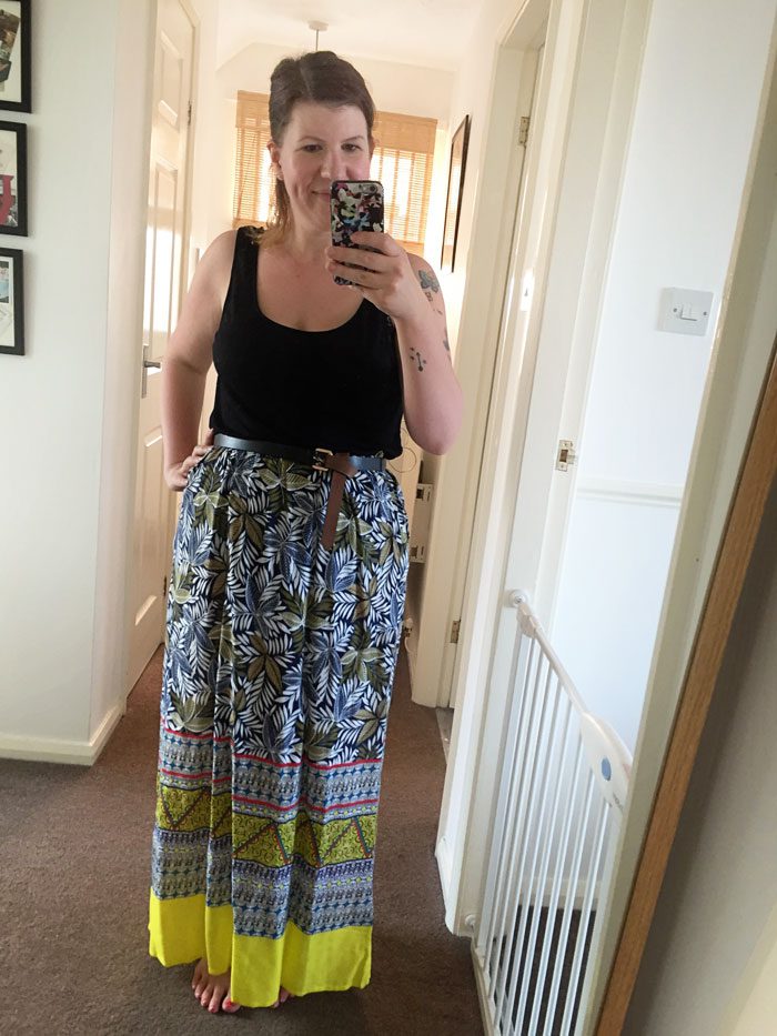 Primark maxi dress worn as skirt