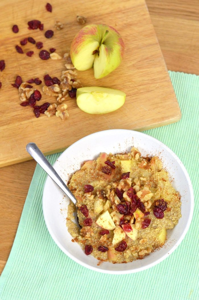 Apple walnut and cranberry quinoa porridge 1