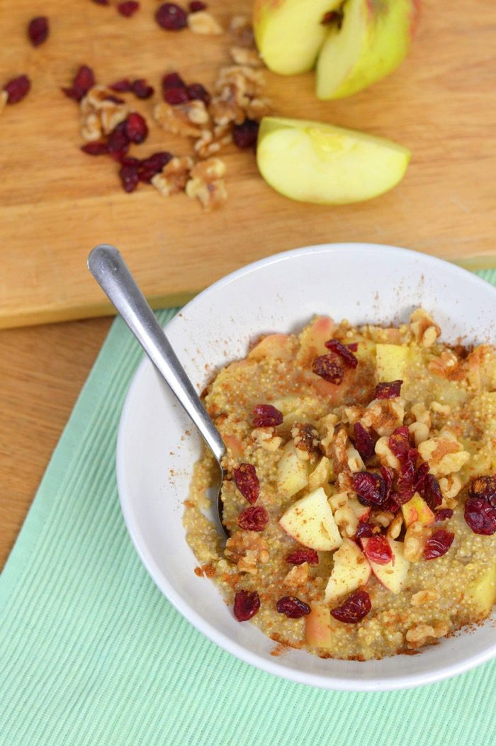 Apple, walnut and cranberry quinoa porridge recipe