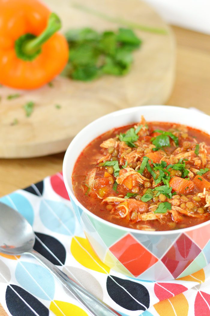 Harissa chicken and lentil soup 2