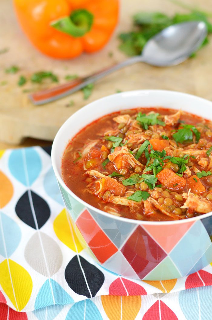 Harissa chicken and lentil soup recipe - Wholeheartedly Laura