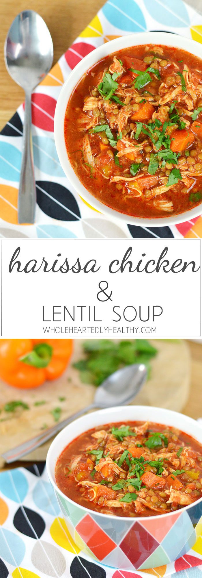 Harissa chicken and lentil soup recipe