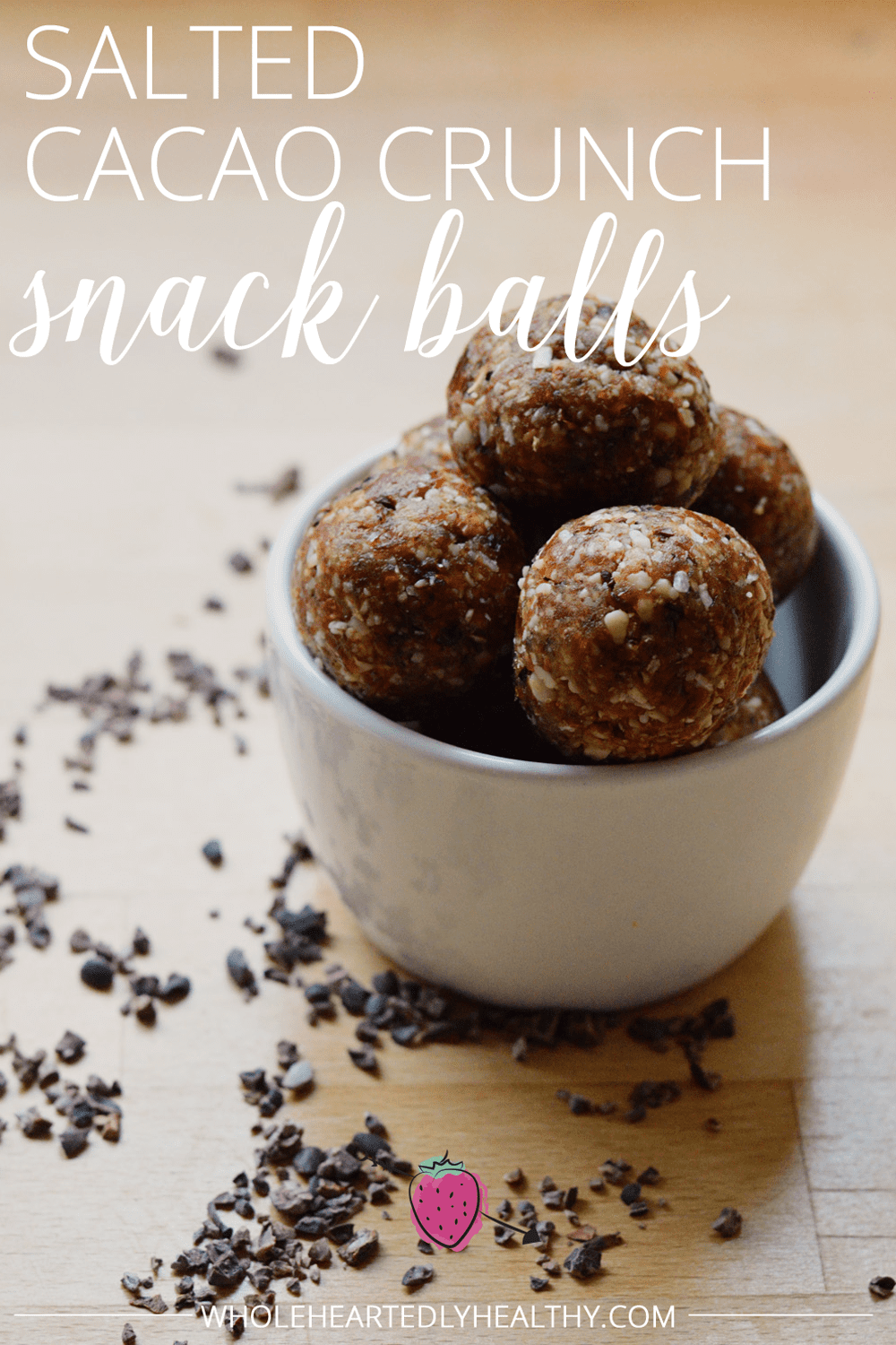 Salted cacao crunch snack balls