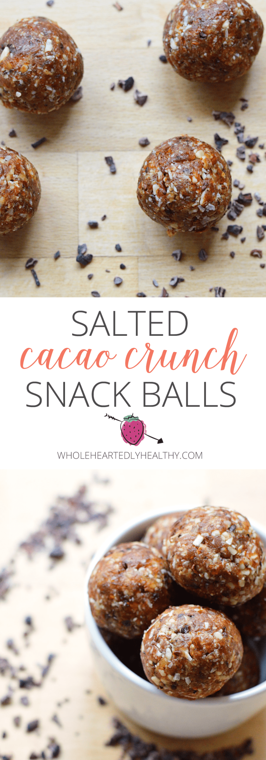 Salted cacao crunch snack balls recipe