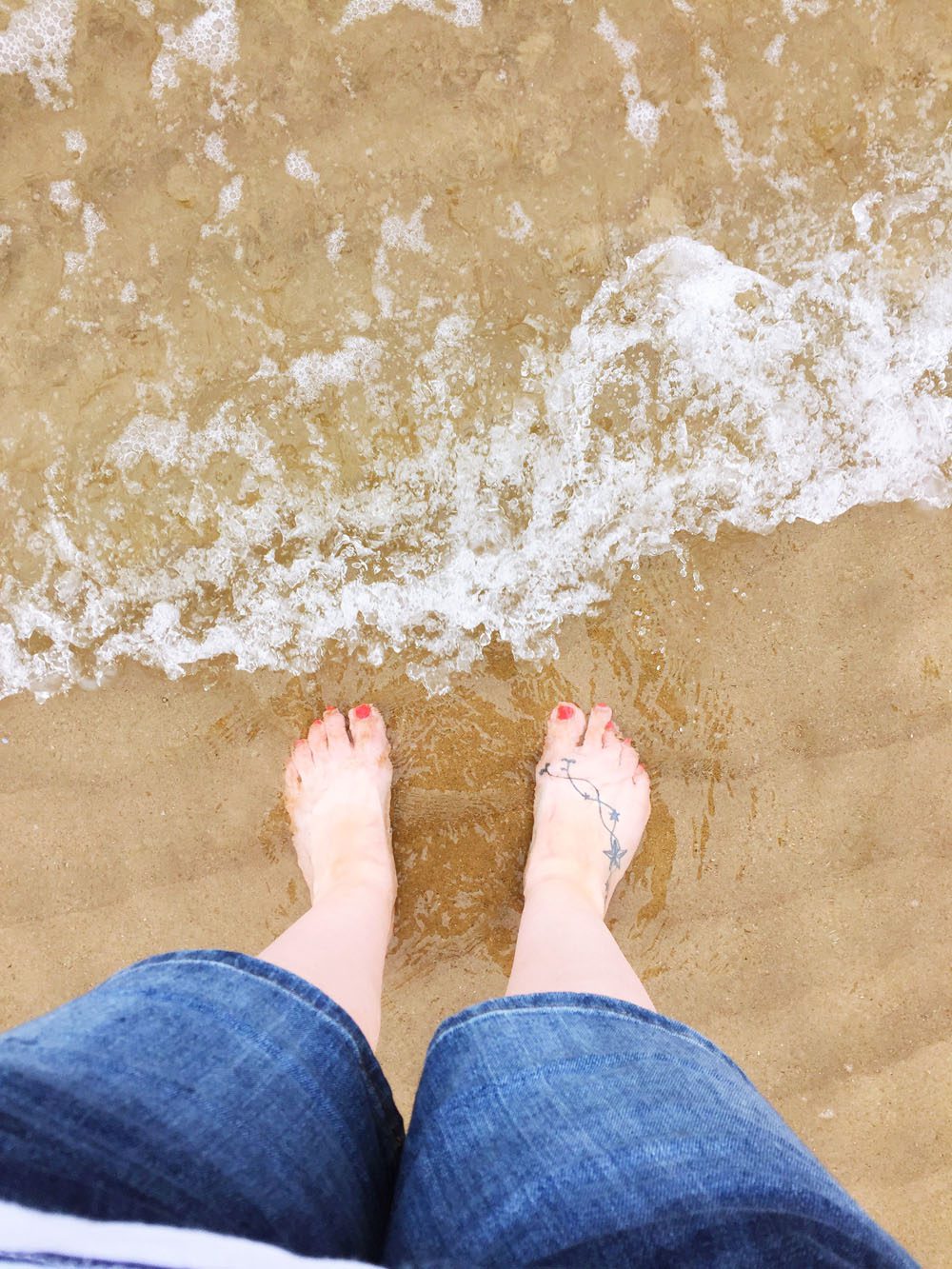 Feet in the sea